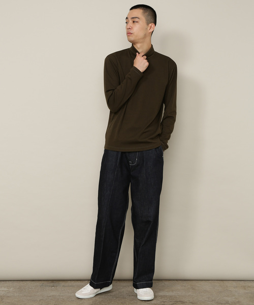 ADAM ET ROPE'（アダムエロペ）の「ポンチタートルネックTシャツ（Tシャツ/カットソー・メンズ・ホワイト系その他/ブラック系その他3/グリーン系その他/ネイビー/レンガ・M/L）」の7枚目の写真