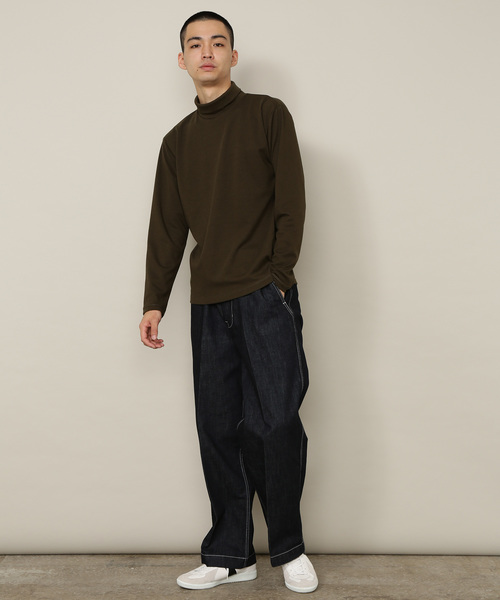 ADAM ET ROPE'（アダムエロペ）の「ポンチタートルネックTシャツ（Tシャツ/カットソー・メンズ・ホワイト系その他/ブラック系その他3/グリーン系その他/ネイビー/レンガ・M/L）」の20枚目の写真