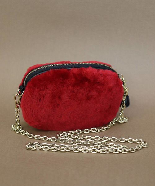 florist（フローリスト）の「シンプルラウンドファーポーチ（ショルダーバッグ・レディース・ブラック/ネイビー/レッド/カーキ/グリーン/ダークグレー/キャメル・FREE）」の7枚目の写真