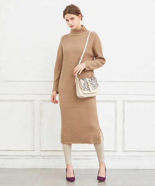 Titivate ティティベイト の ﾀｰﾄﾙﾈｯｸﾘﾌﾞﾆｯﾄﾜﾝﾋﾟｰｽ ワンピース Wear