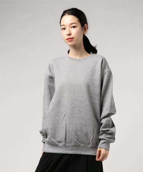 JERZEES（ジャージーズ）の「【Ir】【JERZEES（ジャージーズ）】裏起毛JERZEESトレーナー（スウェット・レディース・ホワイト/ブラック/ネイビー/杢グレー/パープル/ベージュ/サックスブルー/オレンジ/オリーブ・MEDIUM/LARGE/SMALL/X-LARGE）」の4枚目の写真