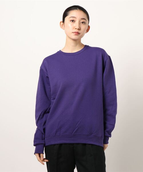 JERZEES（ジャージーズ）の「【Ir】【JERZEES（ジャージーズ）】裏起毛JERZEESトレーナー（スウェット・レディース・ホワイト/ブラック/ネイビー/杢グレー/パープル/ベージュ/サックスブルー/オレンジ/オリーブ・MEDIUM/LARGE/SMALL/X-LARGE）」の8枚目の写真