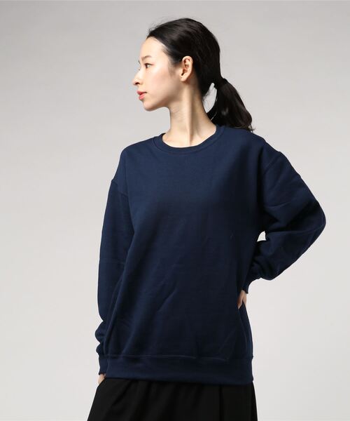 JERZEES（ジャージーズ）の「【Ir】【JERZEES（ジャージーズ）】裏起毛JERZEESトレーナー（スウェット・レディース・ホワイト/ブラック/ネイビー/杢グレー/パープル/ベージュ/サックスブルー/オレンジ/オリーブ・MEDIUM/LARGE/SMALL/X-LARGE）」の6枚目の写真