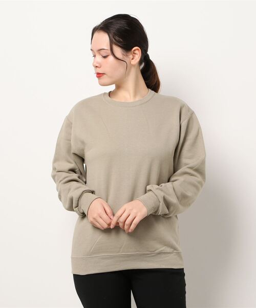 JERZEES（ジャージーズ）の「【Ir】【JERZEES（ジャージーズ）】裏起毛JERZEESトレーナー（スウェット・レディース・ホワイト/ブラック/ネイビー/杢グレー/パープル/ベージュ/サックスブルー/オレンジ/オリーブ・MEDIUM/LARGE/SMALL/X-LARGE）」の5枚目の写真