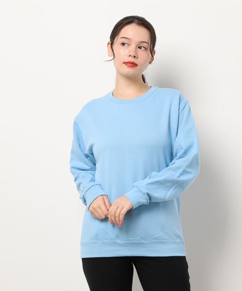 JERZEES（ジャージーズ）の「【Ir】【JERZEES（ジャージーズ）】裏起毛JERZEESトレーナー（スウェット・レディース・ホワイト/ブラック/ネイビー/杢グレー/パープル/ベージュ/サックスブルー/オレンジ/オリーブ・MEDIUM/LARGE/SMALL/X-LARGE）」の7枚目の写真