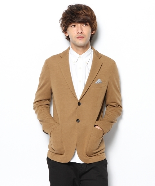 EDIFICE（エディフィス）の「◇ミラノリブ パッチジャケット（テーラードジャケット・メンズ・キャメル/ネイビー・46/44/48/50）」の2枚目の写真