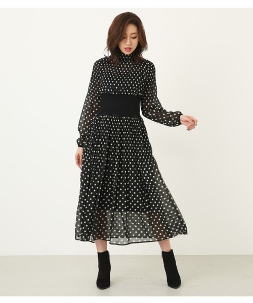 rienda（リエンダ）の「Mixプリーツロングワンピース（ワンピース  