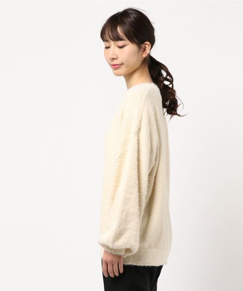 KOBE LETTUCE（コウベレタス）の「ふわふわフェザーボリュームニットトップス＊レディース/セーター[C3565]神戸レタス（ニット/セーター・レディース・グレー/オフホワイト/イエロー・FREE）」の4枚目の写真