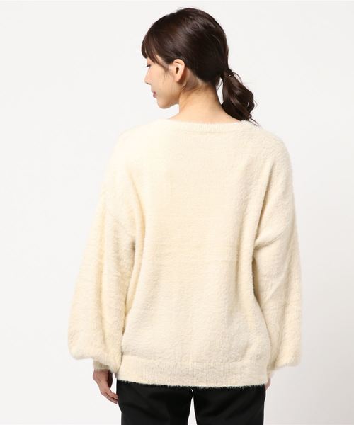 KOBE LETTUCE（コウベレタス）の「ふわふわフェザーボリュームニットトップス＊レディース/セーター[C3565]神戸レタス（ニット/セーター・レディース・グレー/オフホワイト/イエロー・FREE）」の5枚目の写真