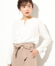 VIS | フロントリベット9分袖ブラウス(シャツ/ブラウス)