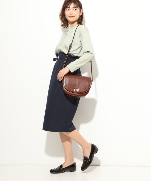 VIS（ビス）の「フロントリベット9分袖ブラウス（シャツ/ブラウス・レディース・ホワイト/ネイビー/グリーン・FREE）」の4枚目の写真