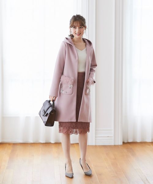 tocco closet（トッコ　クローゼット）の「袖口パール付きVネックリブニットプルオーバー（ニット/セーター・レディース・オフホワイト/ミント/ラベンダー/ブラック/パープル/ピンク系その他/ライトベージュ・M）」の13枚目の写真