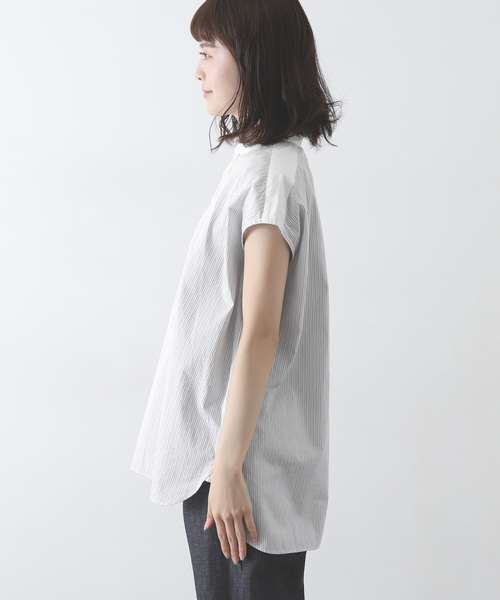 LE GLAZIK(ルグラジック)の「Le GLAZIK dobby stripe sleeveless(シャツ/ブラウス・レディース・グレー・36)」の9枚目の写真