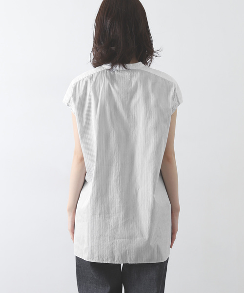 LE GLAZIK(ルグラジック)の「Le GLAZIK dobby stripe sleeveless(シャツ/ブラウス・レディース・グレー・36)」の4枚目の写真