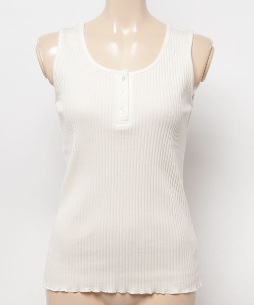 rps(アールピーエス)の「フロントボタンテレコタンクトップ(タンクトップ・レディース・ブラック/ベージュ/カーキ/アイボリー/ピンク系その他/ブルー/オレンジ・M/L)」の14枚目の写真