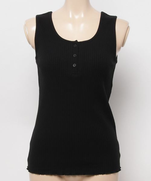 rps(アールピーエス)の「フロントボタンテレコタンクトップ(タンクトップ・レディース・ブラック/ベージュ/カーキ/アイボリー/ピンク系その他/ブルー/オレンジ・M/L)」の13枚目の写真