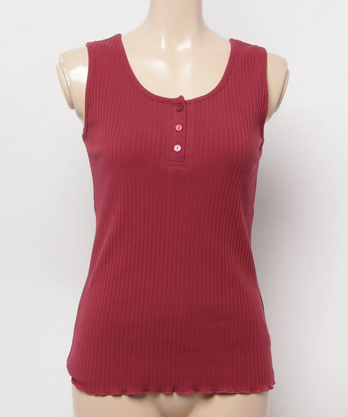 rps(アールピーエス)の「フロントボタンテレコタンクトップ(タンクトップ・レディース・ブラック/ベージュ/カーキ/アイボリー/ピンク系その他/ブルー/オレンジ・M/L)」の10枚目の写真