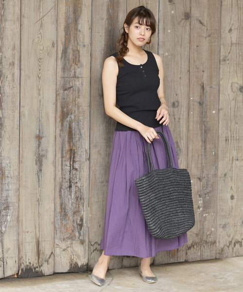 rps(アールピーエス)の「フロントボタンテレコタンクトップ(タンクトップ・レディース・ブラック/ベージュ/カーキ/アイボリー/ピンク系その他/ブルー/オレンジ・M/L)」の20枚目の写真