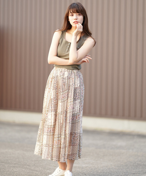 rps(アールピーエス)の「フロントボタンテレコタンクトップ(タンクトップ・レディース・ブラック/ベージュ/カーキ/アイボリー/ピンク系その他/ブルー/オレンジ・M/L)」の16枚目の写真