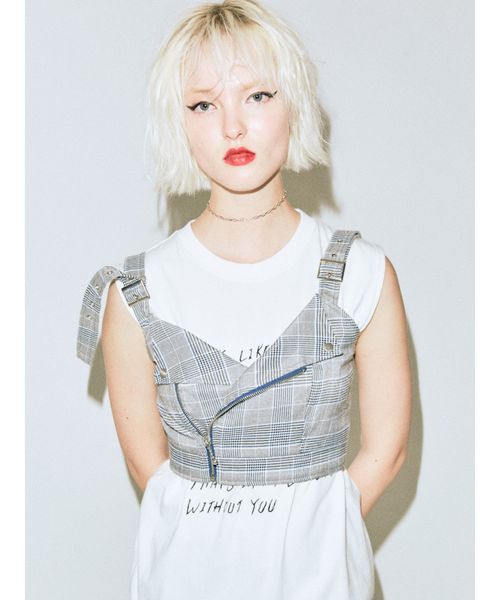 jouetie(ジュエティ)の「ライダースビスチェ(シャツ/ブラウス・レディース・ブラック/ライトグリーン/アイボリー/その他1・MEDIUM)」の4枚目の写真