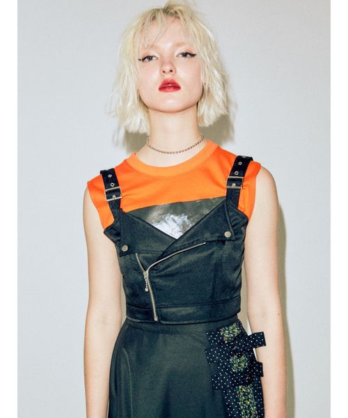 jouetie(ジュエティ)の「ライダースビスチェ(シャツ/ブラウス・レディース・ブラック/ライトグリーン/アイボリー/その他1・MEDIUM)」の7枚目の写真