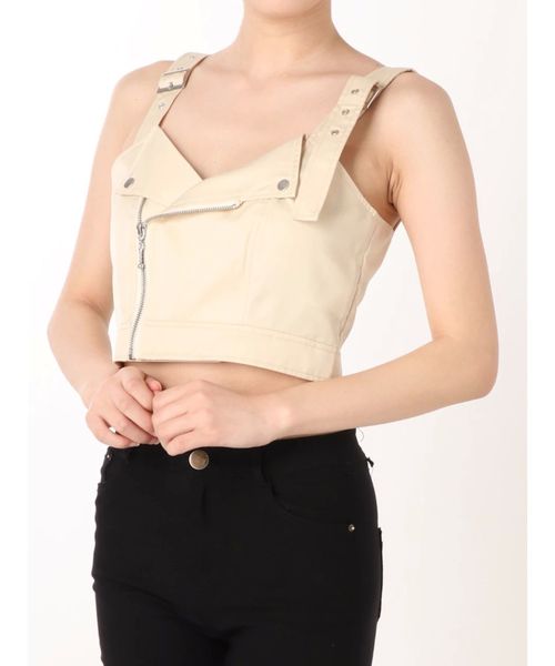 jouetie(ジュエティ)の「ライダースビスチェ(シャツ/ブラウス・レディース・ブラック/ライトグリーン/アイボリー/その他1・MEDIUM)」の9枚目の写真