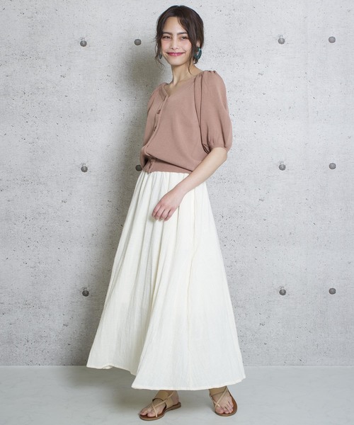 LUGG NAGG(ラグナグ)の「【Jewelobe/ ジュエローブ】ボリュームギャザーロングスカート(スカート・レディース・ネイビー/ブラウン/レッド/オフホワイト/カーキ/グリーン・FREE)」の9枚目の写真