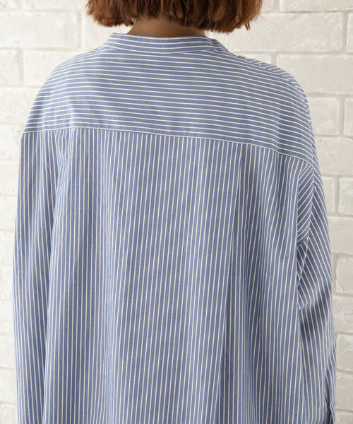 Munich（ミューニック）の「リヨセルコットンブロード　マキシシャツワンピース（ワンピース・レディース・ベージュ/ホワイト×ブルー/カーキ/ネイビー×ホワイト/テラコッタ・FREE）」の14枚目の写真