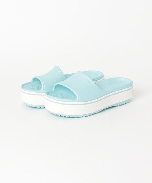 crocs(クロックス)の「crocs/クロックス CB PLATFORM SLIDE(サンダル・レディース・ライトブルー/グレー・22cm/23cm/24cm/25cm)」の2枚目の写真