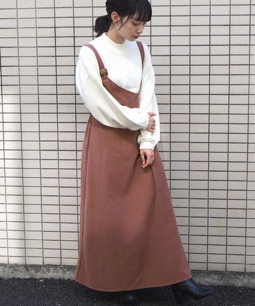 tiptop(ティップトップ)の「ワンショルダージャンスカ(ジャンパースカート・レディース・ブラック/ブラウン/スモークピンク・FREE)」の8枚目の写真