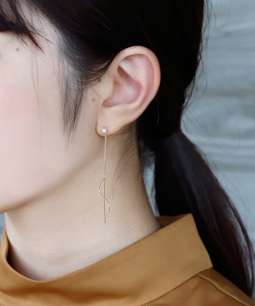 正式的100 正規品 華奢ラインのアメリカンピアス パール 売れ筋一番人気