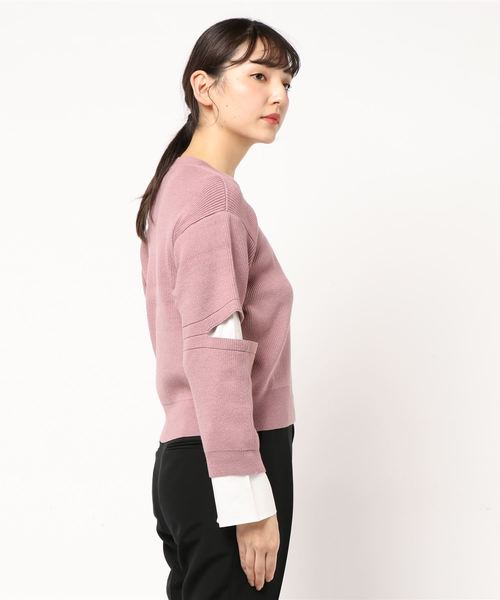 EMODA（エモダ）の「DOCKING CUFF KNIT（ニット/セーター・レディース・ブラック/グレー/ピンク・FREE）」の5枚目の写真
