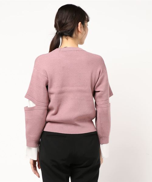 EMODA（エモダ）の「DOCKING CUFF KNIT（ニット/セーター・レディース・ブラック/グレー/ピンク・FREE）」の4枚目の写真