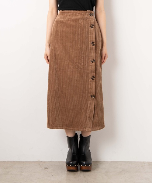 WEGO（ウィゴー）の「WEGO/【セットアップ対応商品】コーデュロイボタンタイトミモレスカート（スカート・レディース・ブラック/ベージュ/カーキ/アイボリー/ブラウン/ホワイト・FREE）」の12枚目の写真