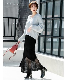 fifth | クロシェニットロングフレアスカート(スカート)