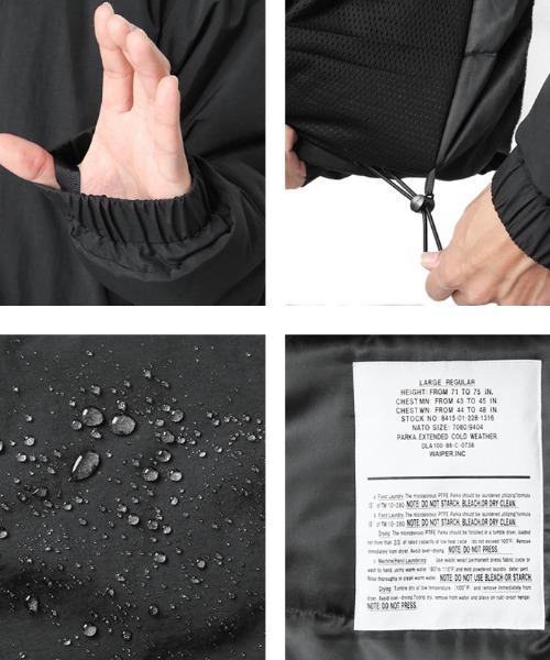 WAIPER.inc(ワイパーインク)の「WAIPER.inc PCU LEVEL7 1st(プロトタイプ) ジャケット THINSULATE WATER RESISTANT【WP18】(ミリタリージャケット・メンズ・ブラック・S/M/L/XL/XS)」の15枚目の写真