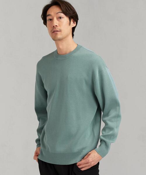 green label relaxing(グリーンレーベルリラクシング)の「CM HT/CO スウェット ライク クルーネック ニット(ニット/セーター・メンズ・ライラック/ケリー/ネイビー/ライトグレー・MEDIUM/LARGE/SMALL)」の3枚目の写真
