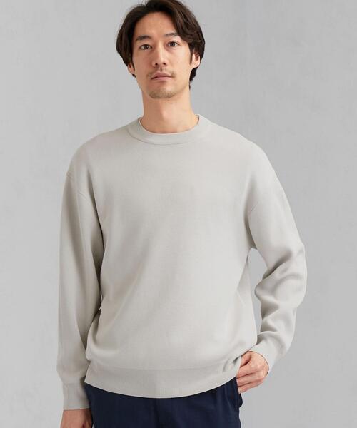 green label relaxing(グリーンレーベルリラクシング)の「CM HT/CO スウェット ライク クルーネック ニット(ニット/セーター・メンズ・ライラック/ケリー/ネイビー/ライトグレー・MEDIUM/LARGE/SMALL)」の2枚目の写真