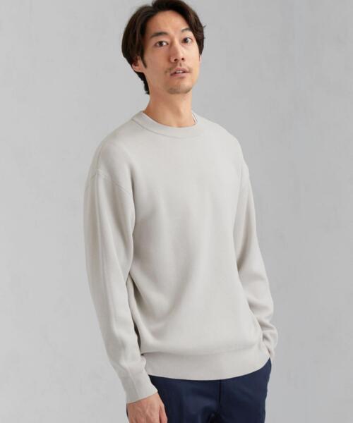 green label relaxing(グリーンレーベルリラクシング)の「CM HT/CO スウェット ライク クルーネック ニット(ニット/セーター・メンズ・ライラック/ケリー/ネイビー/ライトグレー・MEDIUM/LARGE/SMALL)」の8枚目の写真