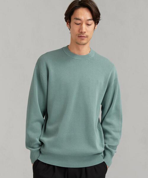 green label relaxing(グリーンレーベルリラクシング)の「CM HT/CO スウェット ライク クルーネック ニット(ニット/セーター・メンズ・ライラック/ケリー/ネイビー/ライトグレー・MEDIUM/LARGE/SMALL)」の6枚目の写真