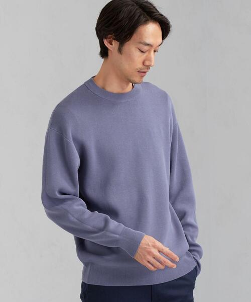 green label relaxing(グリーンレーベルリラクシング)の「CM HT/CO スウェット ライク クルーネック ニット(ニット/セーター・メンズ・ライラック/ケリー/ネイビー/ライトグレー・MEDIUM/LARGE/SMALL)」の5枚目の写真