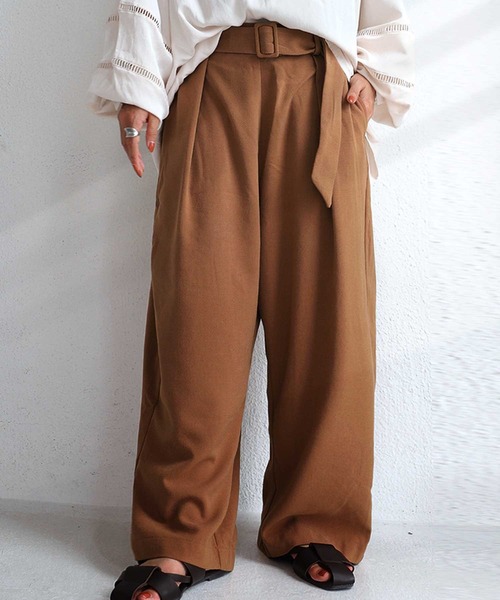 ベルト付きワイドパンツ その他パンツ Antiqua アンティカ のファッション通販 Zozotown