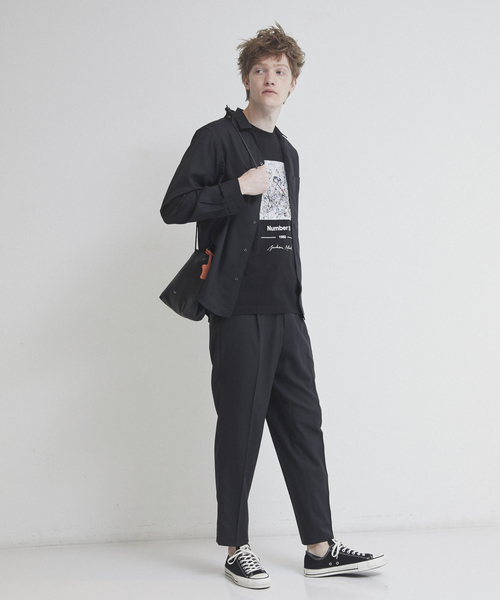 ABAHOUSE（アバハウス）の「【セットアップ対応】ライトウール  Vネック スキッパー シャツ（シャツ/ブラウス・メンズ・チャコールグレー/カーキ/オレンジ系その他/グレイッシュベージュ・44/46/48）」の6枚目の写真