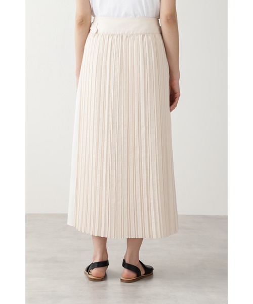 human woman(ヒューマンウーマン)の「◆オーガンジープリーツスカート(スカート・レディース・ホワイト系その他/グリーン・SMALL/MEDIUM)」の5枚目の写真