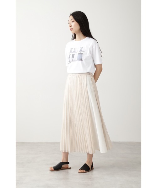 human woman(ヒューマンウーマン)の「◆オーガンジープリーツスカート(スカート・レディース・ホワイト系その他/グリーン・SMALL/MEDIUM)」の13枚目の写真