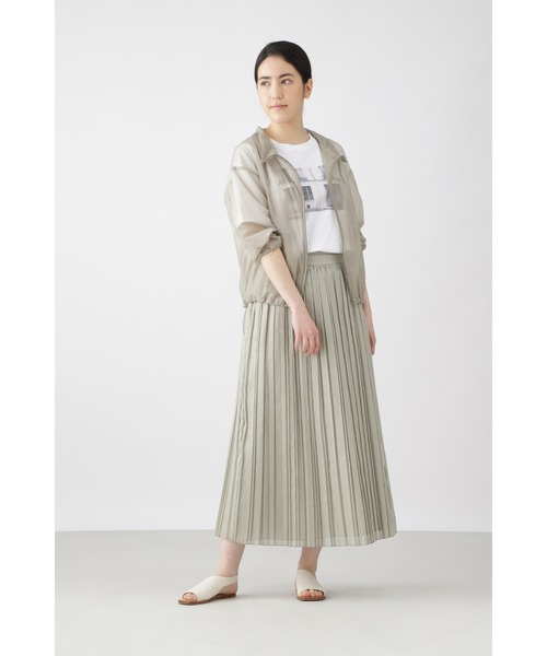 human woman(ヒューマンウーマン)の「◆オーガンジープリーツスカート(スカート・レディース・ホワイト系その他/グリーン・SMALL/MEDIUM)」の16枚目の写真