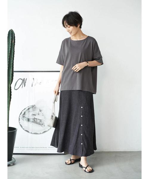 AMERICAN HOLIC（アメリカンホリック）の「切り替えボタンフレアロングスカート 〇（スカート・レディース・グリーン/ブルー系その他/ブラック/その他14・M/L）」の10枚目の写真