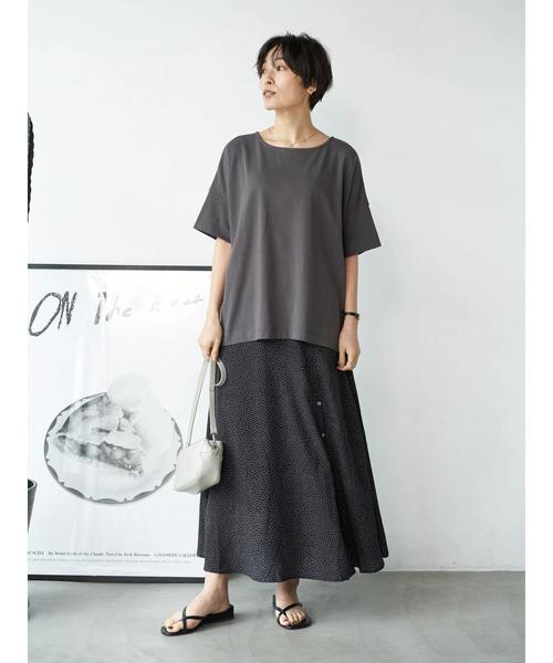 AMERICAN HOLIC（アメリカンホリック）の「切り替えボタンフレアロングスカート 〇（スカート・レディース・グリーン/ブルー系その他/ブラック/その他14・M/L）」の9枚目の写真