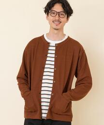 coen | ポリ鹿の子クルーネックワッフルカーディガン(カーディガン/ボレロ)