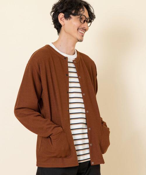 coen(コーエン)の「ポリ鹿の子クルーネックワッフルカーディガン(カーディガン/ボレロ・メンズ・ダークブラウン/ネイビー・X-LARGE/LARGE/MEDIUM/SMALL)」の11枚目の写真